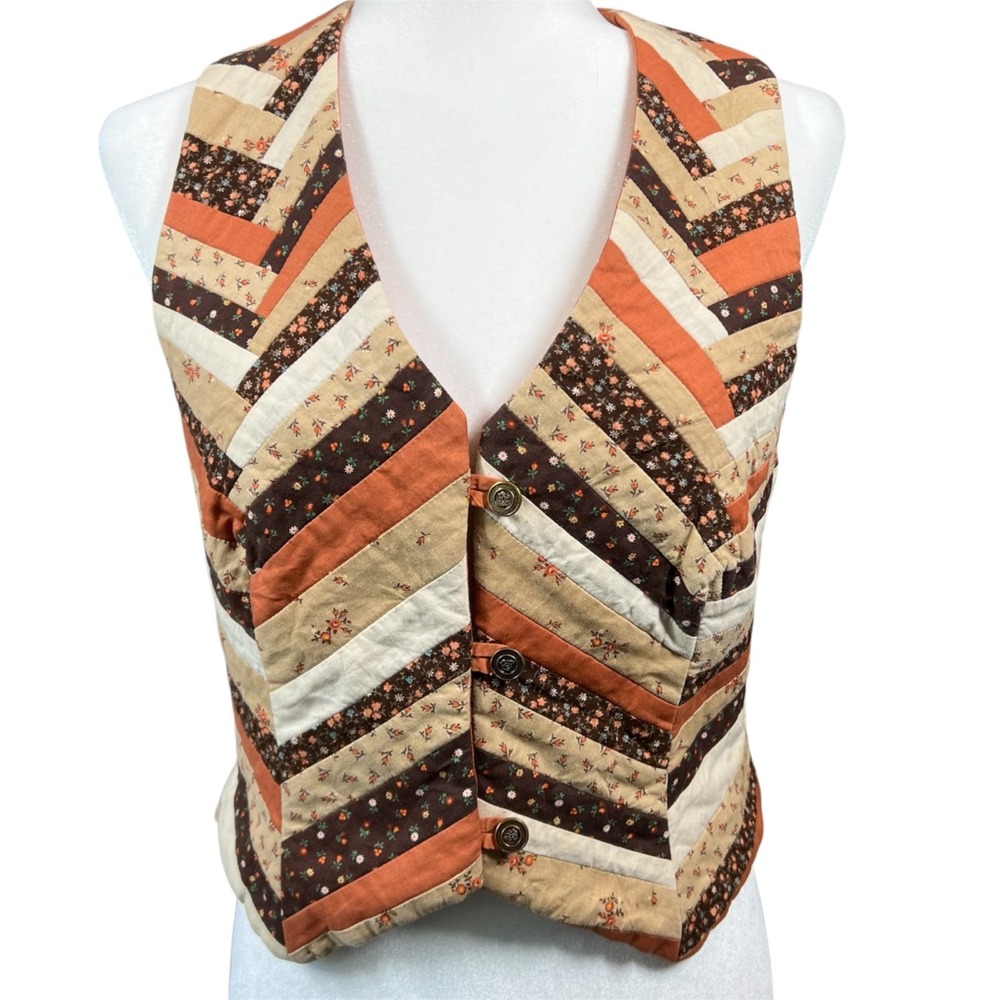 Handmade Quilted Vest Women's‎ S-M (see measurments) Grandma Cottagecore Teacher